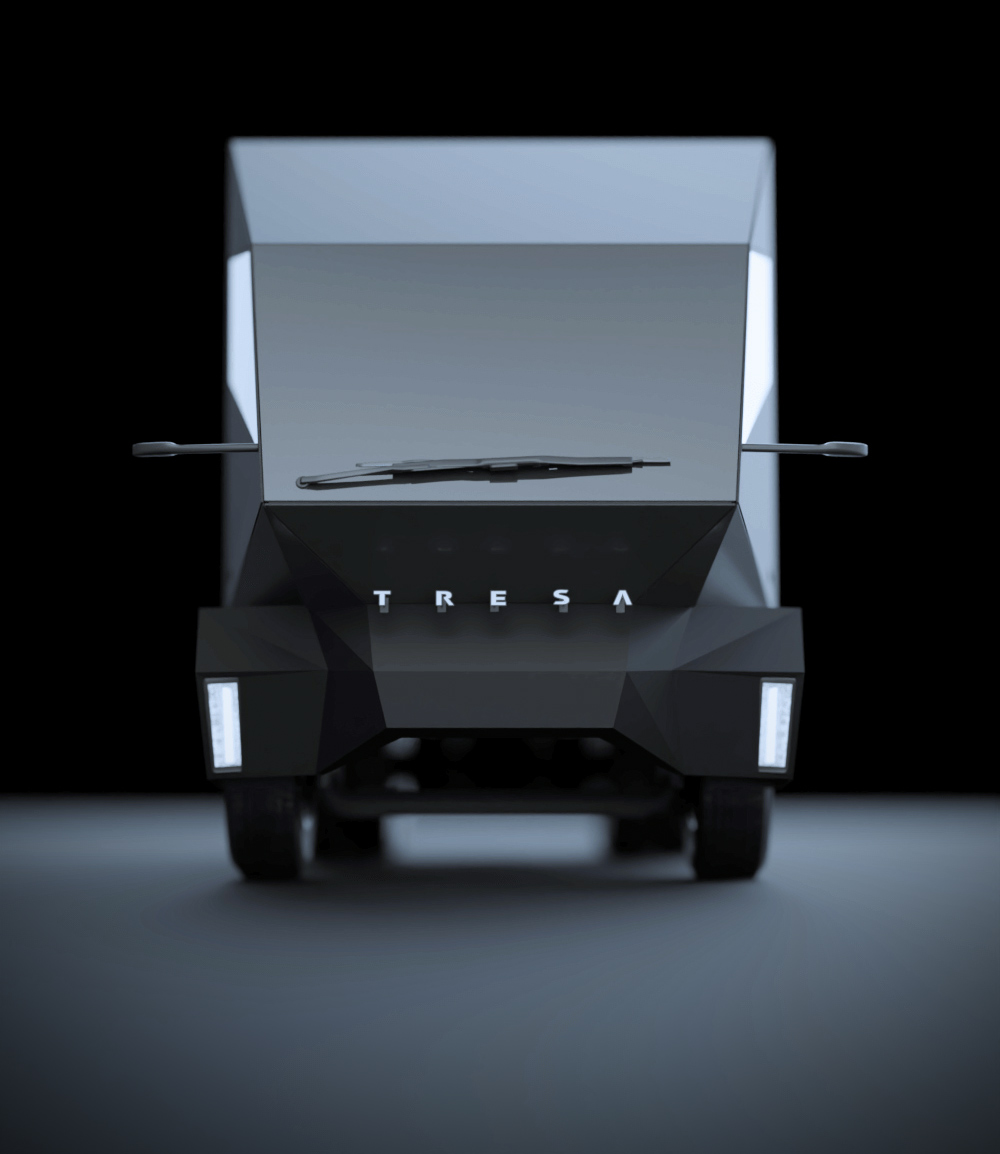 Tresa electric truck, front view
